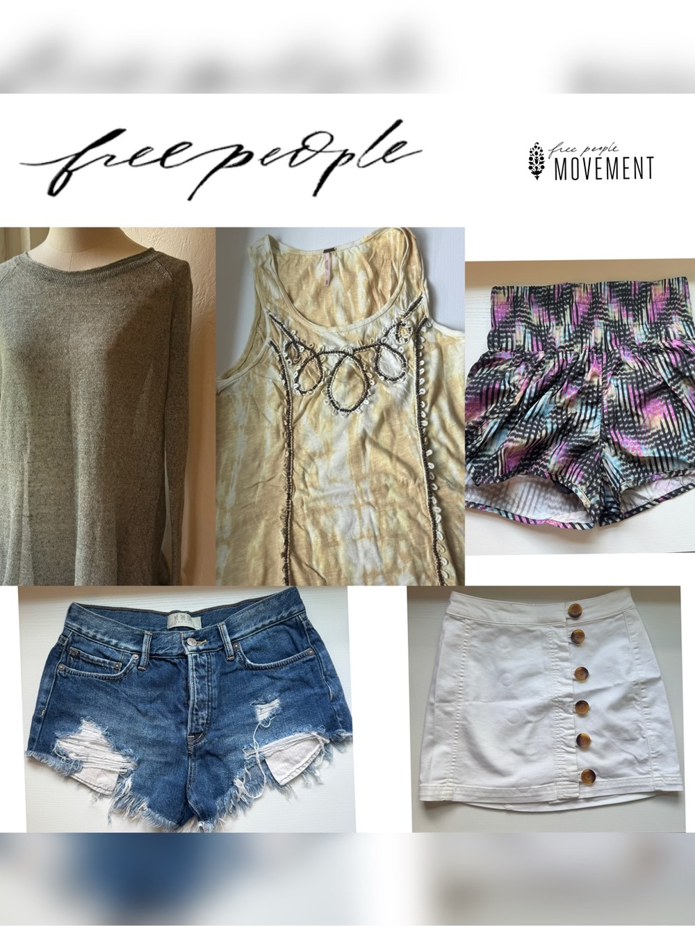 Free People Bundle 5 Pieces XS/0 We The Free Free Movement Free Beach Boho